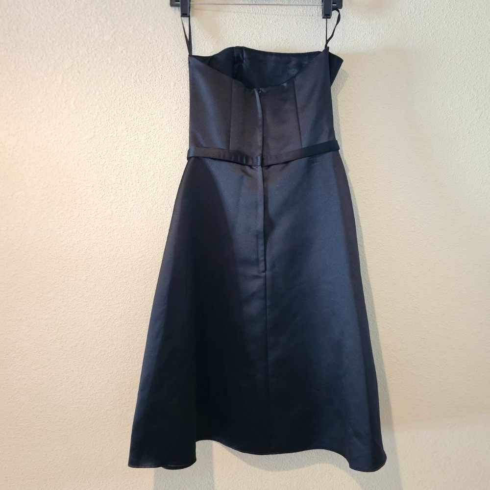 Jessica Mcclintock Sexy Little Black Dress Strapless Sz 8 Dinner Holiday Party - Picture 4 of 10
